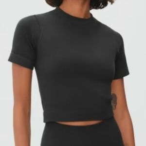 Everlane Black Seamless Ribbed Tee sz XS/S
